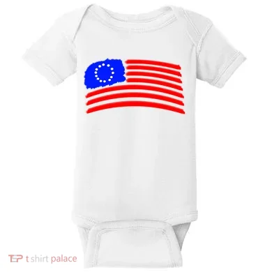 Betsy Ross Original Painted Flag Baby Bodysuit