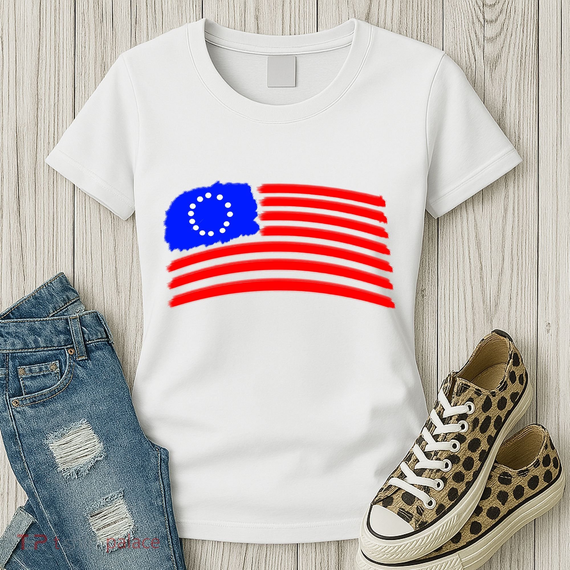 Betsy Ross Original Painted Flag Women's T-Shirt