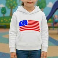 Betsy Ross Original Painted Flag Kids Hoodie thumb 3