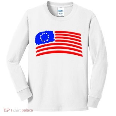Betsy Ross Original Painted Flag Kids Long Sleeve Shirt