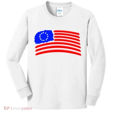 Betsy Ross Original Painted Flag Kids Long Sleeve Shirt