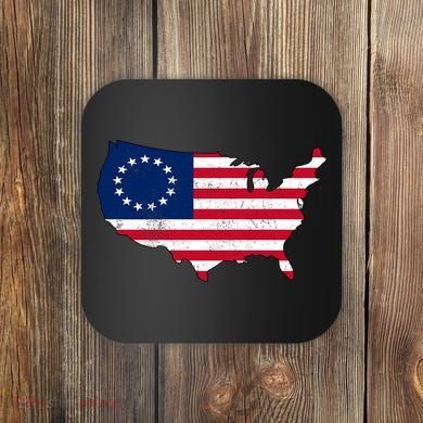 Betsy Ross USA Flag Revolutionary War Coaster