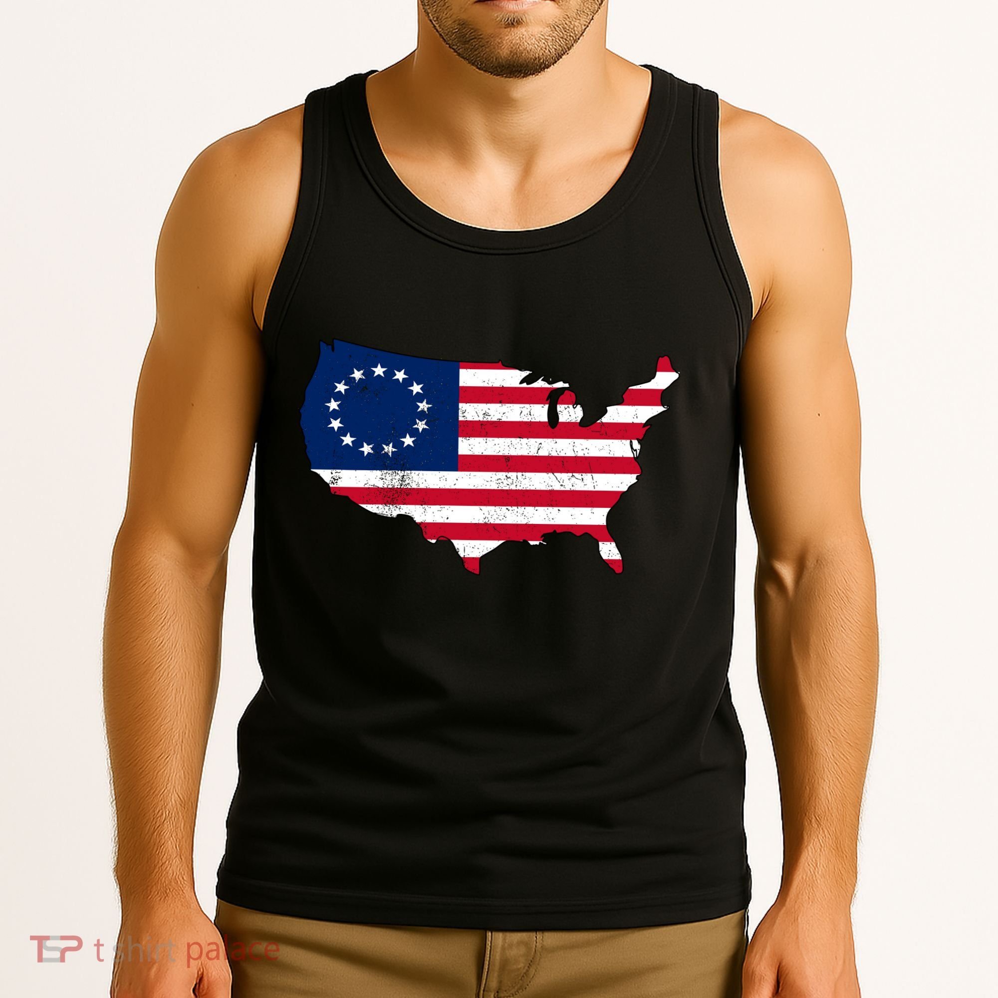 Betsy Ross USA Flag Revolutionary War Tank Top
