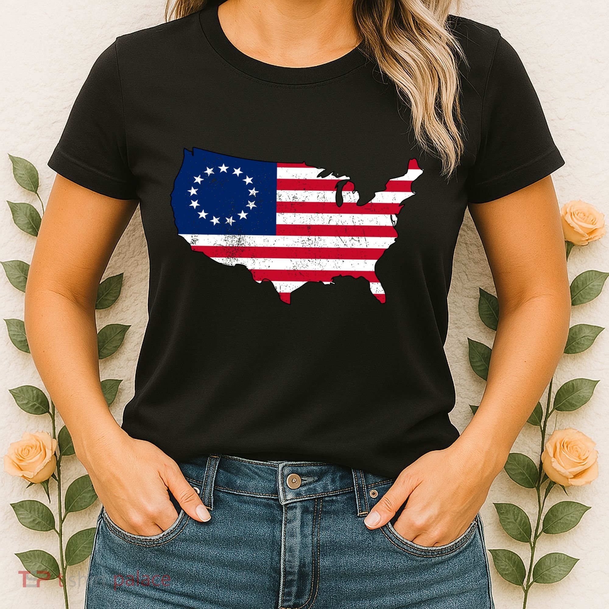 Betsy Ross USA Flag Revolutionary War Women's T-Shirt