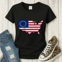Betsy Ross USA Flag Revolutionary War Women's T-Shirt thumb 3