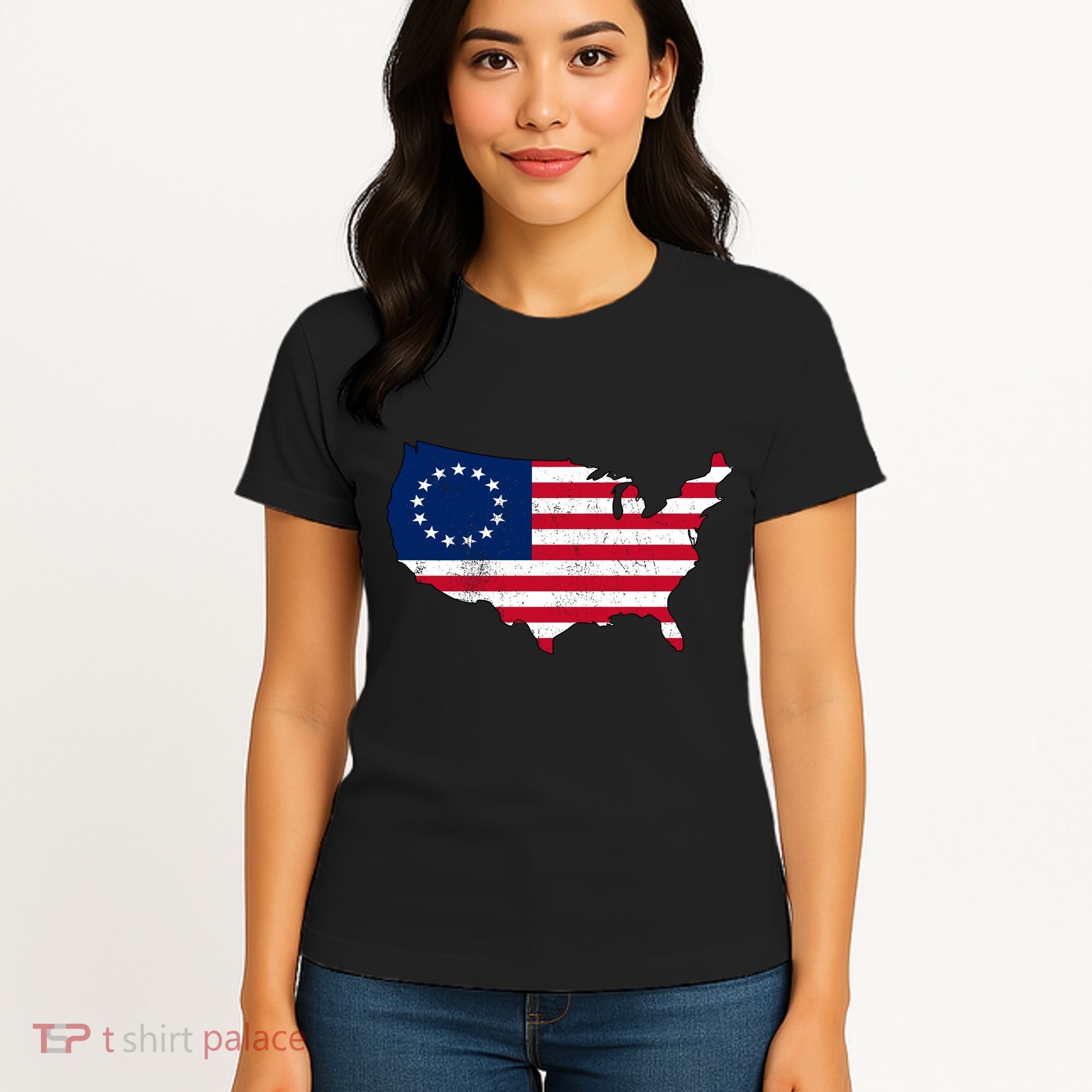 Betsy Ross USA Flag Revolutionary War Women's T-Shirt