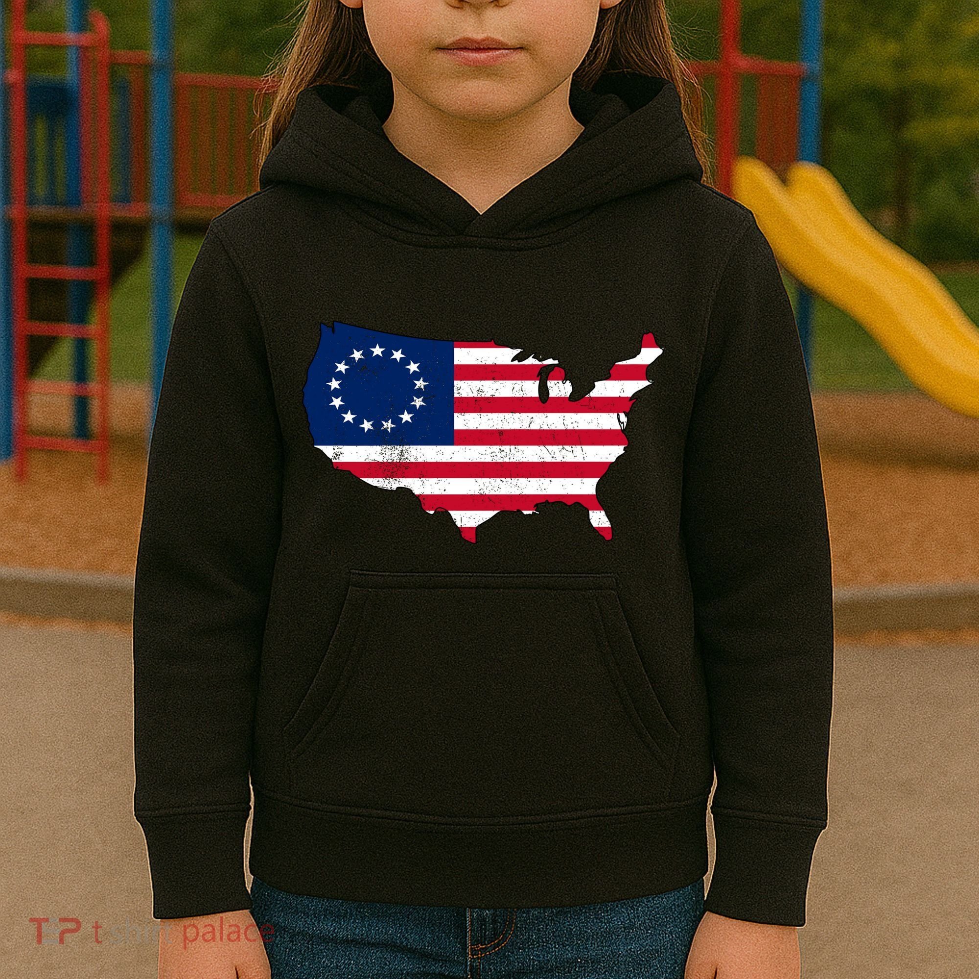 Betsy Ross USA Flag Revolutionary War Kids Hoodie