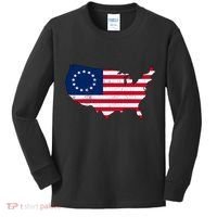 Betsy Ross USA Flag Revolutionary War Kids Long Sleeve Shirt thumb 0