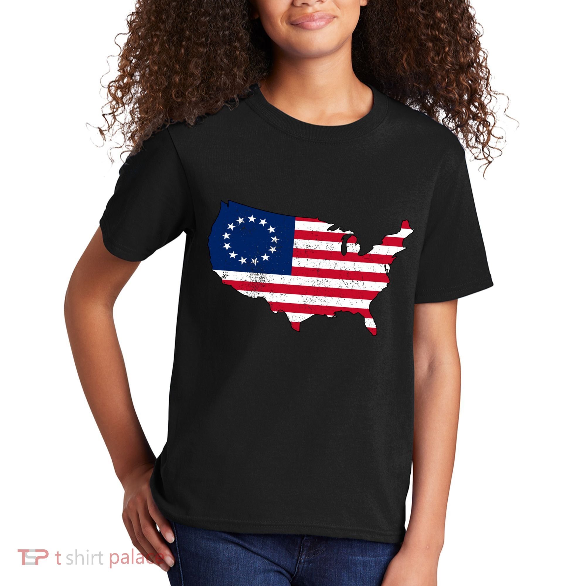 Betsy Ross USA Flag Revolutionary War Kids T-Shirt