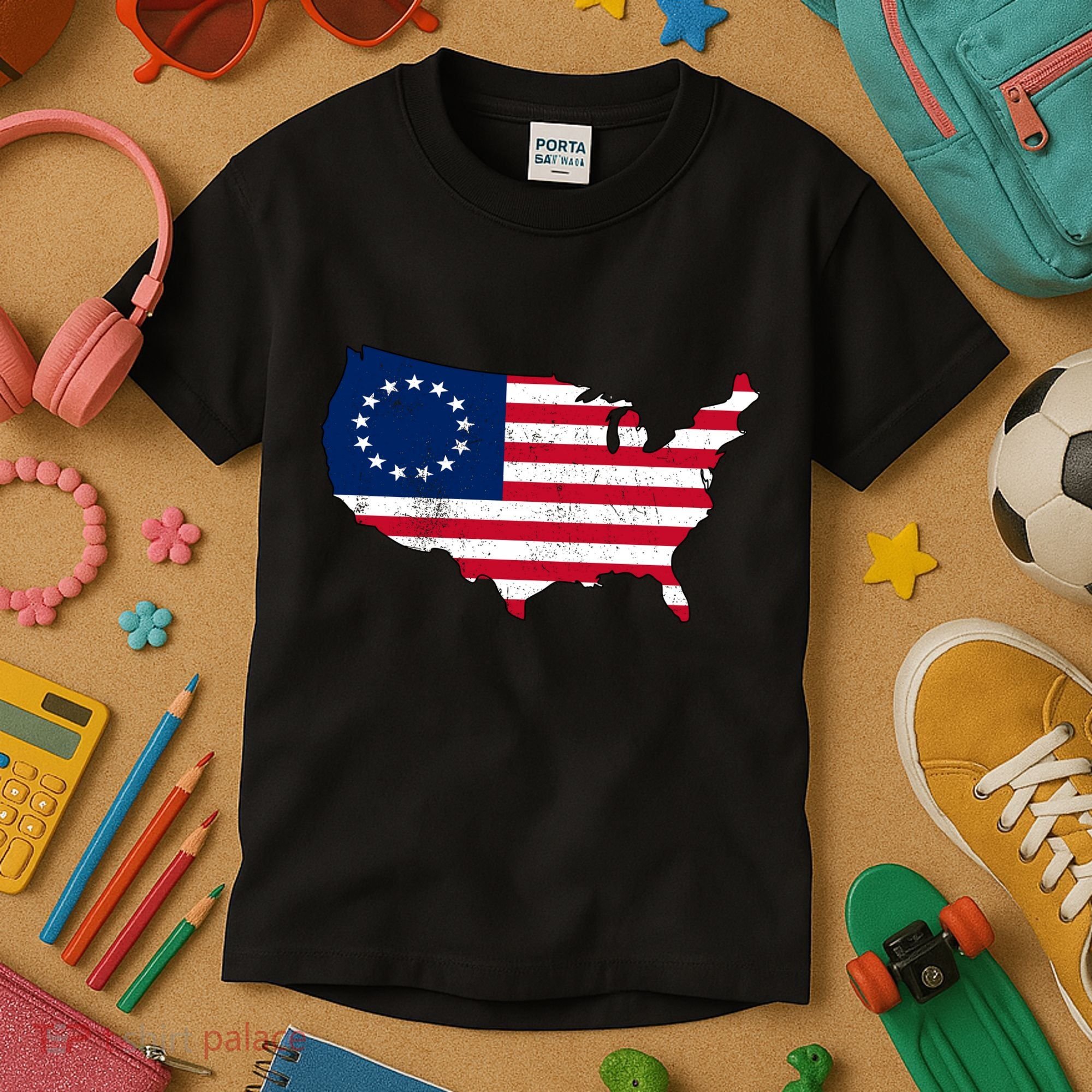 Betsy Ross USA Flag Revolutionary War Kids T-Shirt