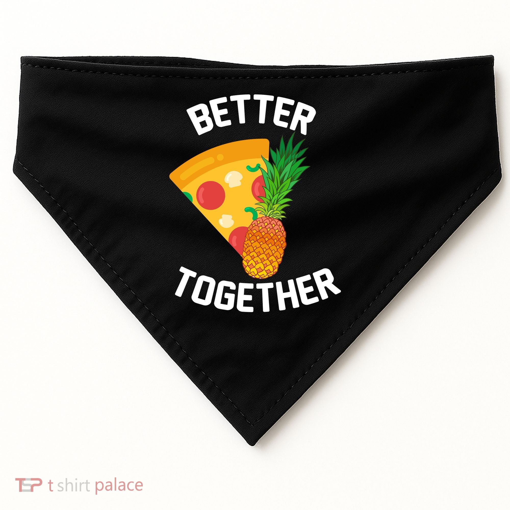 Better Together Pineapple On Pizza USA-Made Doggie Bandana