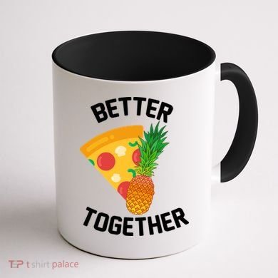 Better Together Pineapple On Pizza Coffee Mug back