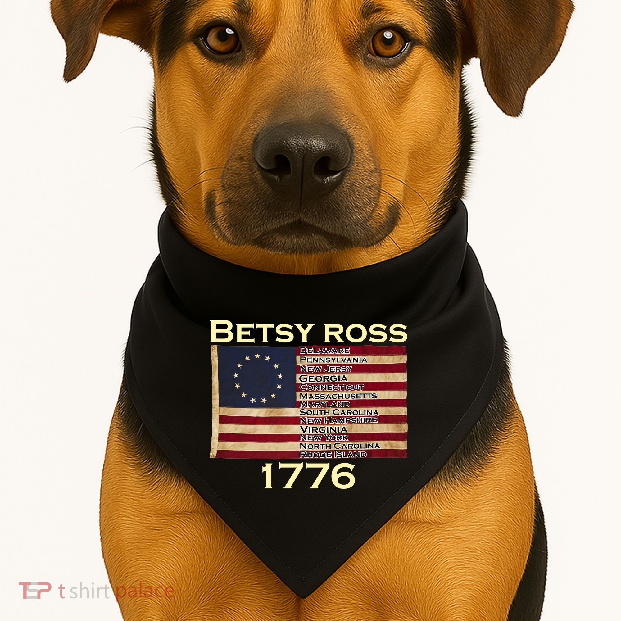 Betty Ross Original Colonies Flag USA-Made Doggie Bandana