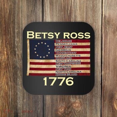 Betty Ross Original Colonies Flag Coaster