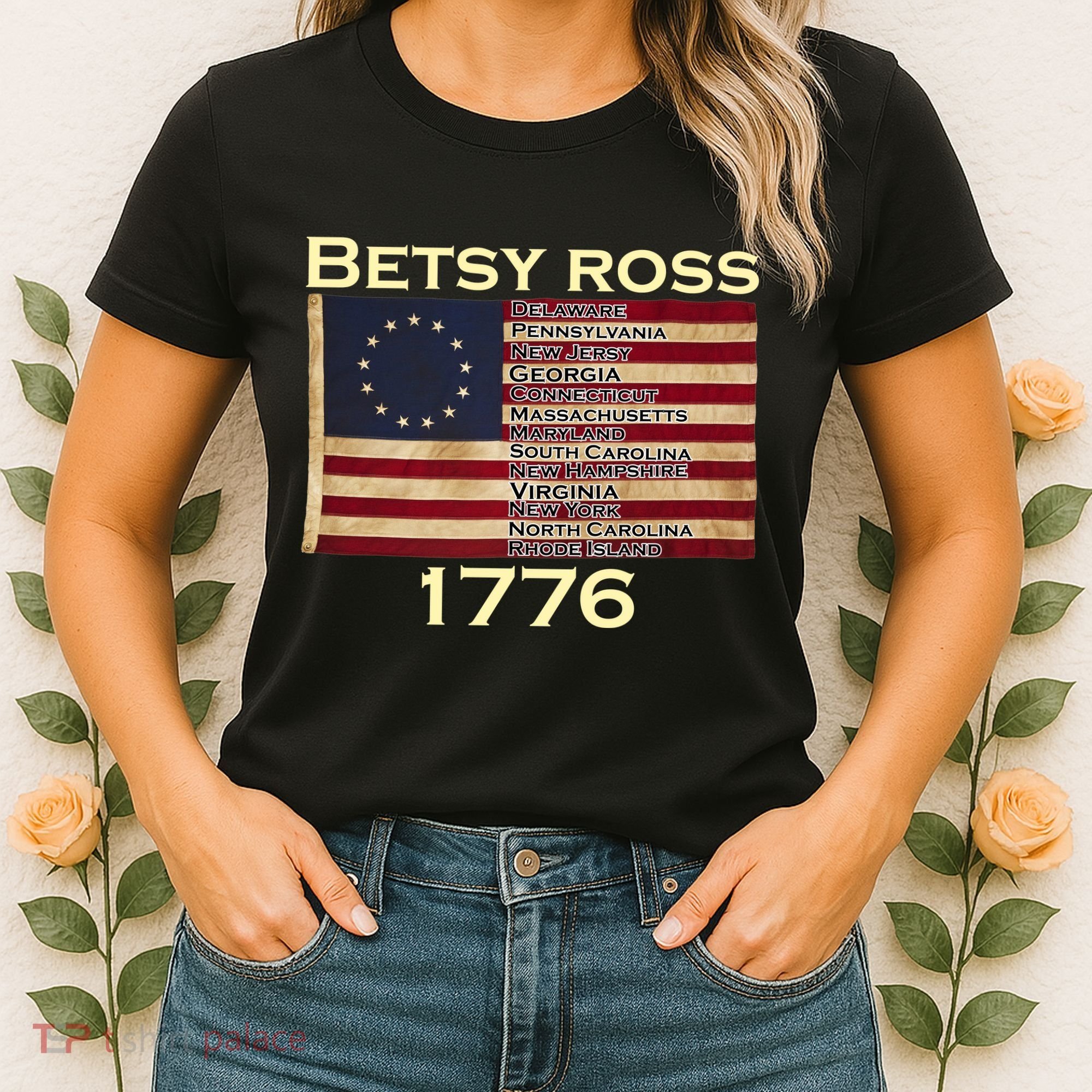 Betty Ross Original Colonies Flag Women's T-Shirt