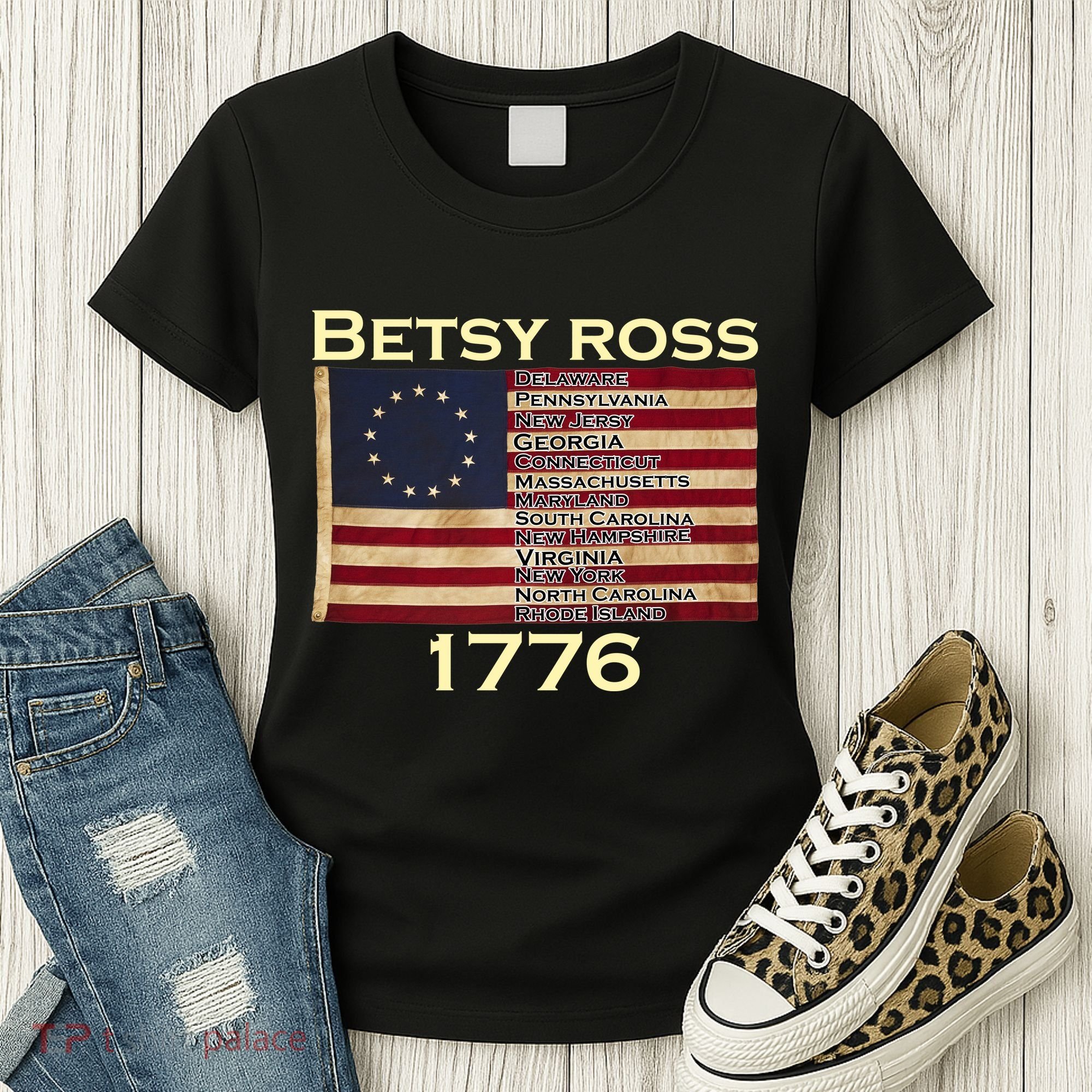 Betty Ross Original Colonies Flag Women's T-Shirt
