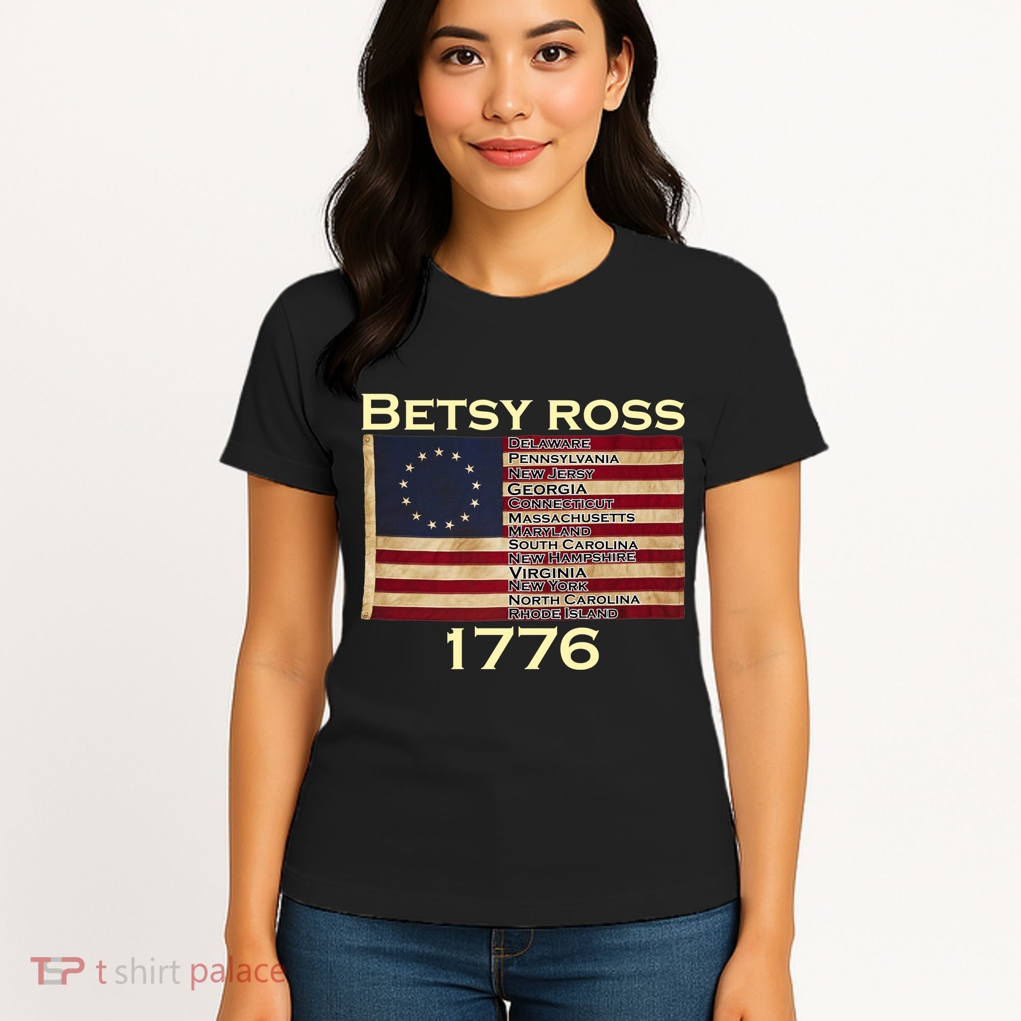Betty Ross Original Colonies Flag Women's T-Shirt