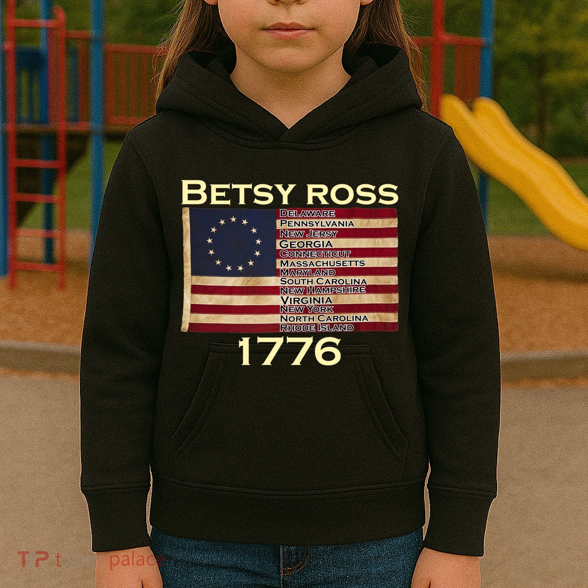 Betty Ross Original Colonies Flag Kids Hoodie