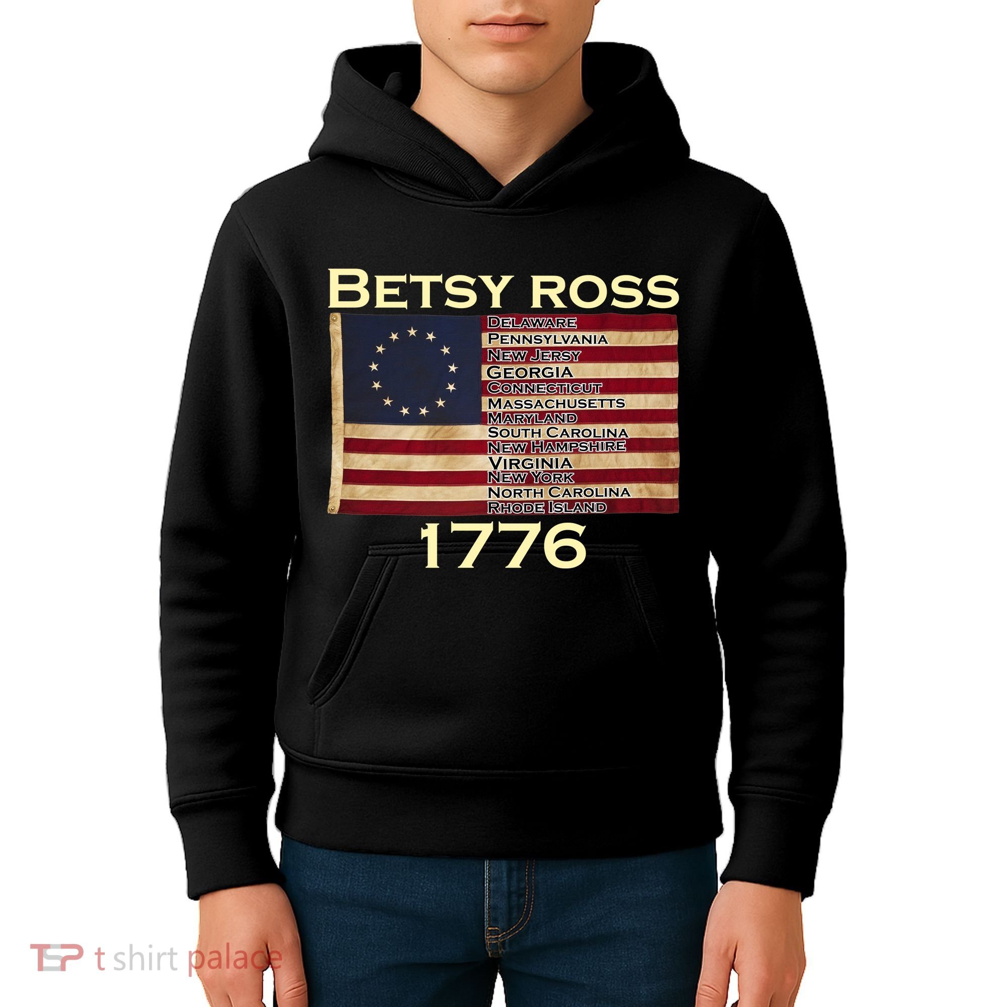 Betty Ross Original Colonies Flag Kids Hoodie