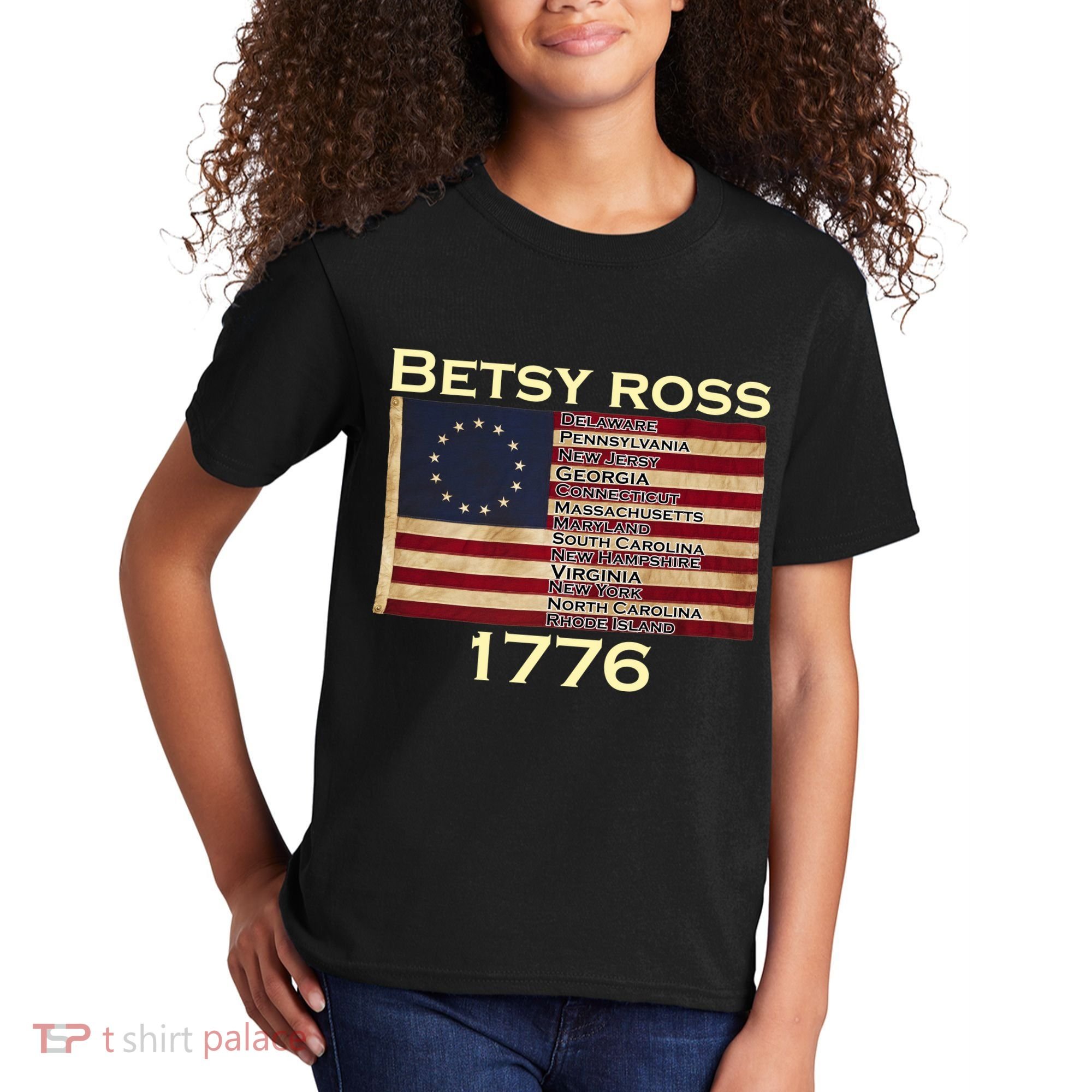 Betty Ross Original Colonies Flag Kids T-Shirt