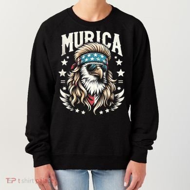 Bald Eagle Us Flag Murica! Patriotic American July 4th Women's Sweatshirt