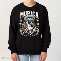 Bald Eagle Us Flag Murica! Patriotic American July 4th Women's Sweatshirt thumb 0
