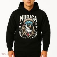 Bald Eagle Us Flag Murica! Patriotic American July 4th Hoodie thumb 2
