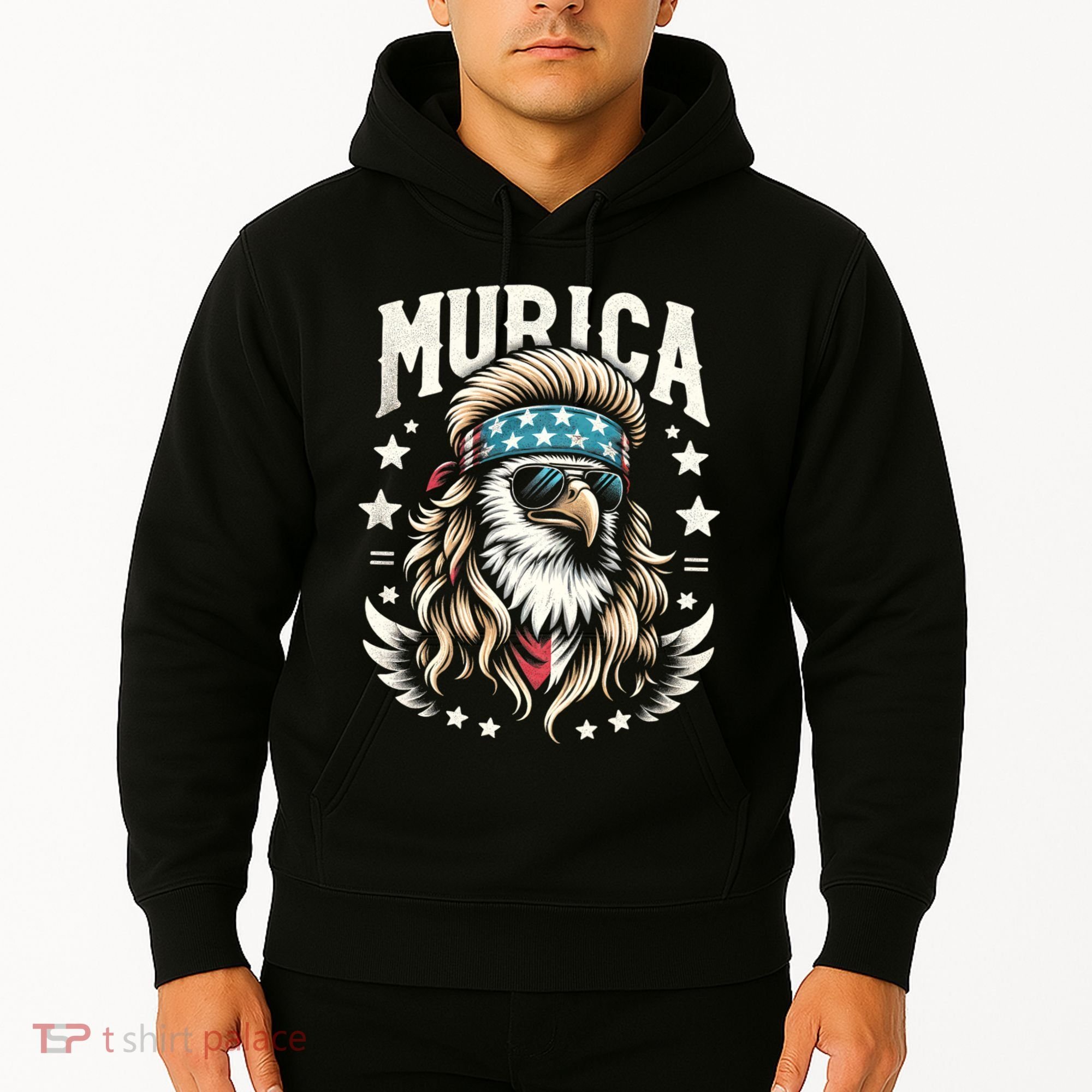 Bald Eagle Us Flag Murica! Patriotic American July 4th Hoodie