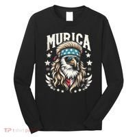 Bald Eagle Us Flag Murica! Patriotic American July 4th Long Sleeve Shirt thumb 0