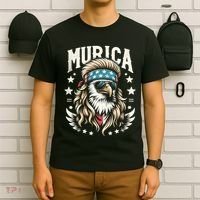 Bald Eagle Us Flag Murica! Patriotic American July 4th T-Shirt thumb 6