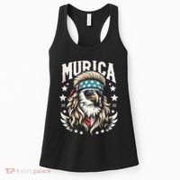 Bald Eagle Us Flag Murica! Patriotic American July 4th Women's Tank Top thumb 0
