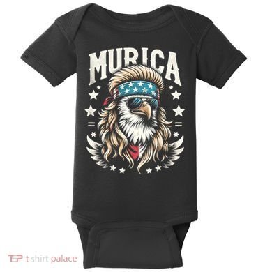 Bald Eagle Us Flag Murica! Patriotic American July 4th Baby Bodysuit