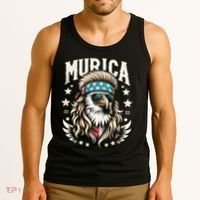 Bald Eagle Us Flag Murica! Patriotic American July 4th Tank Top thumb 3