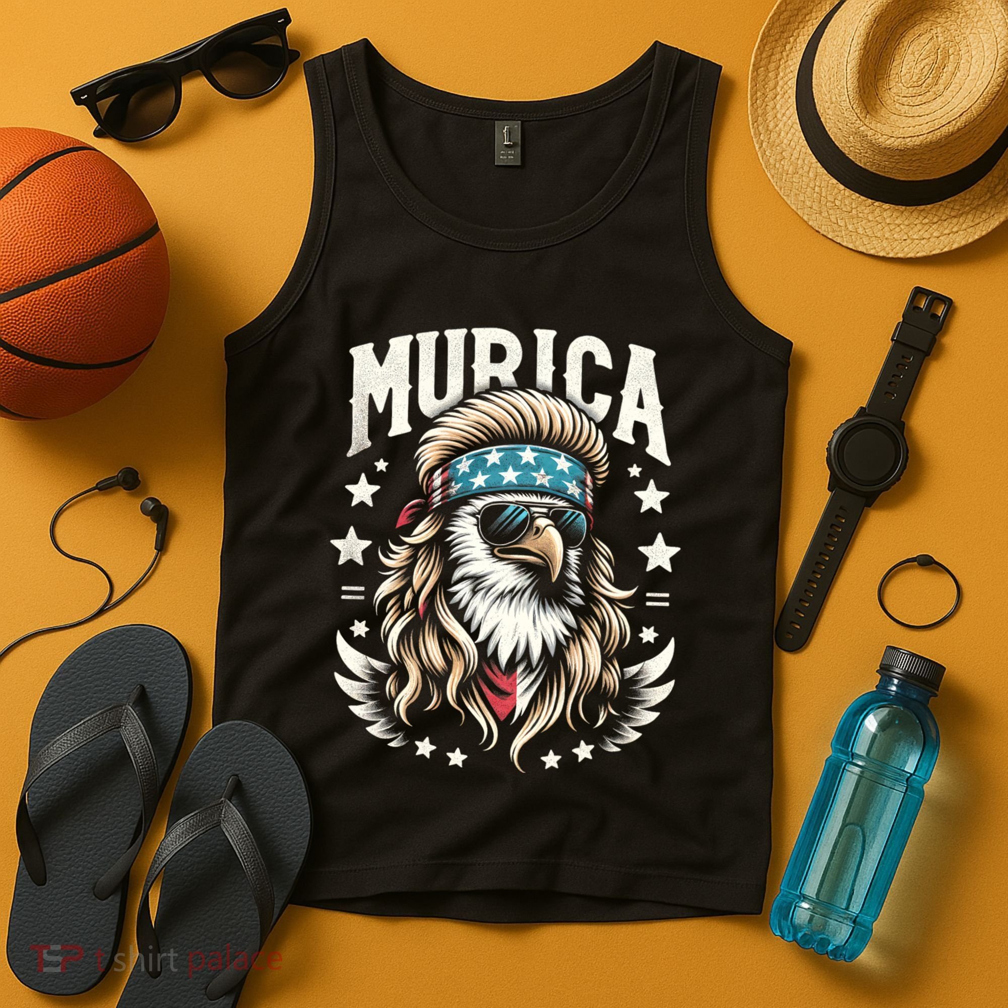 Bald Eagle Us Flag Murica! Patriotic American July 4th Tank Top
