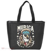 Bald Eagle Us Flag Murica! Patriotic American July 4th Tote Bag thumb 0