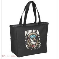Bald Eagle Us Flag Murica! Patriotic American July 4th Tote Bag thumb 2