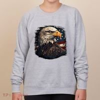 Bald Eagle Us American Flag 4th Of July Proud Patriotic Women's Sweatshirt thumb 0