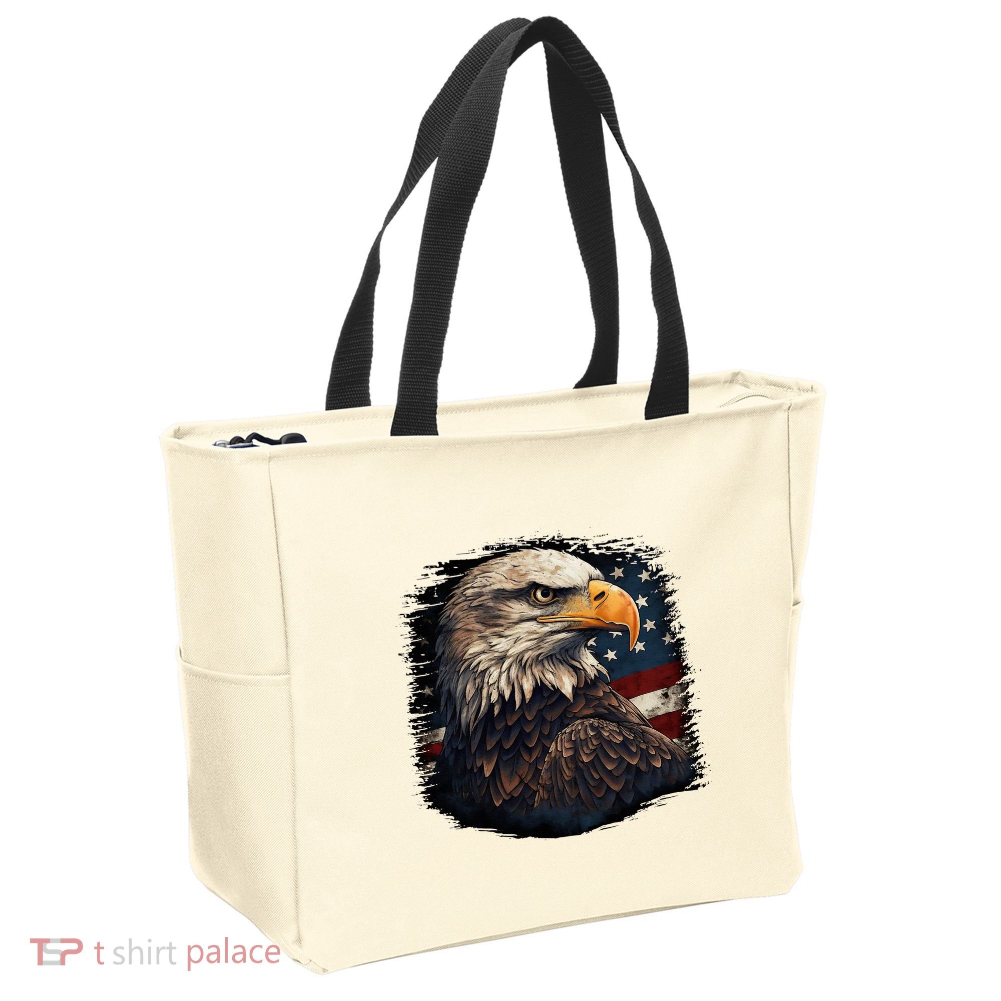 Bald Eagle Us American Flag 4th Of July Proud Patriotic Tote Bag