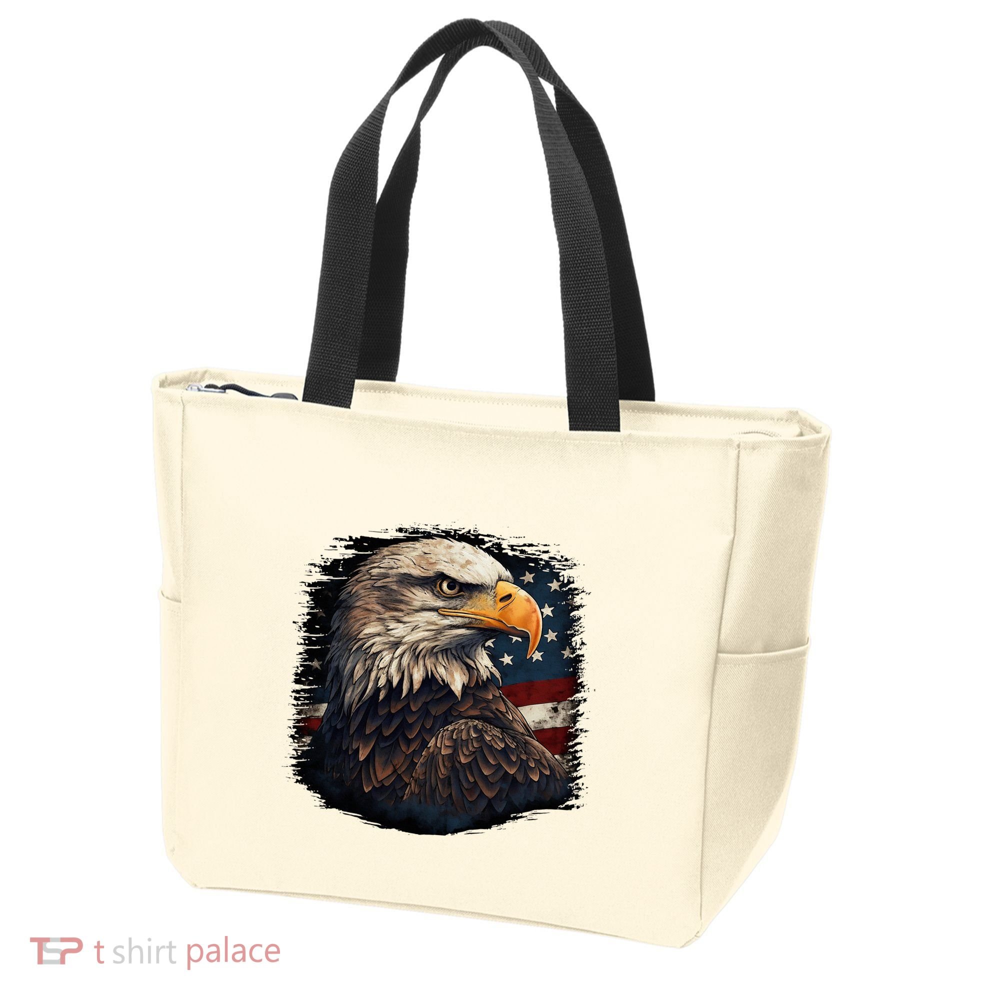 Bald Eagle Us American Flag 4th Of July Proud Patriotic Tote Bag