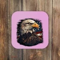 Bald Eagle Us American Flag 4th Of July Proud Patriotic Coaster thumb 0