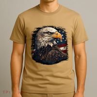 Bald Eagle Us American Flag 4th Of July Proud Patriotic T-Shirt thumb 3
