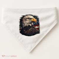 Bald Eagle Us American Flag 4th Of July Proud Patriotic USA-Made Doggie Bandana thumb 0