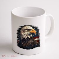 Bald Eagle Us American Flag 4th Of July Proud Patriotic Coffee Mug thumb 1