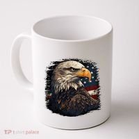 Bald Eagle Us American Flag 4th Of July Proud Patriotic Coffee Mug thumb 0