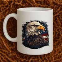 Bald Eagle Us American Flag 4th Of July Proud Patriotic Coffee Mug thumb 2