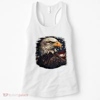 Bald Eagle Us American Flag 4th Of July Proud Patriotic Women's Tank Top thumb 0