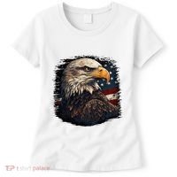 Bald Eagle Us American Flag 4th Of July Proud Patriotic Women's T-Shirt thumb 0