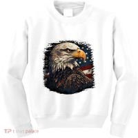 Bald Eagle Us American Flag 4th Of July Proud Patriotic Kids Sweatshirt thumb 0