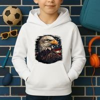 Bald Eagle Us American Flag 4th Of July Proud Patriotic Kids Hoodie thumb 2