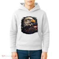 Bald Eagle Us American Flag 4th Of July Proud Patriotic Kids Hoodie thumb 4
